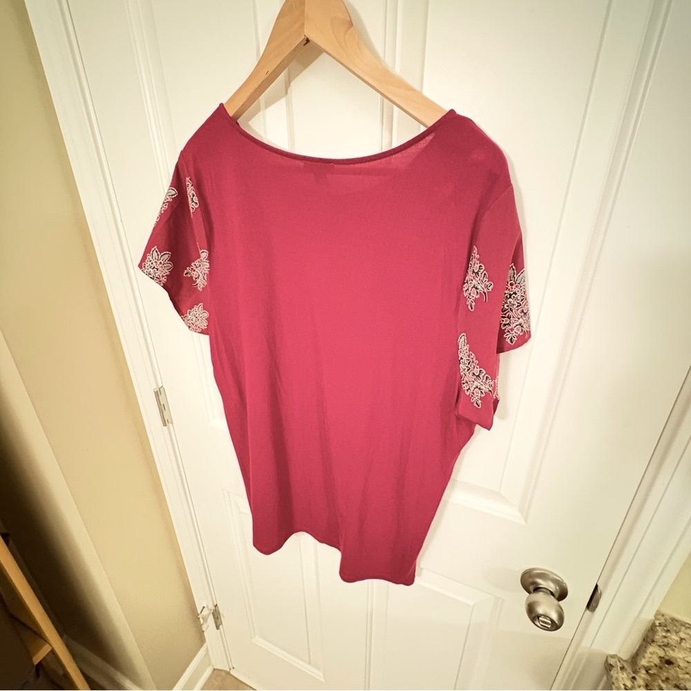 Ann Taylor Factory Red and White Blouse - Picture 6 of 6